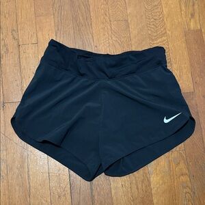 Nike Women's Dri-FIT Running Shorts Black W/ Side Zip Pocket Size Large large